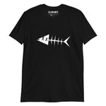 Clishirt© White Fish Short-Sleeve Black Unisex T-Shirt