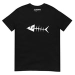 Clishirt© White Fish Short-Sleeve Black Unisex T-Shirt