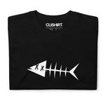 Clishirt© White Fish Short-Sleeve Black Unisex T-Shirt