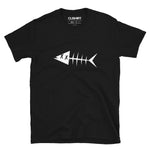 Clishirt© White Fish Short-Sleeve Black Unisex T-Shirt