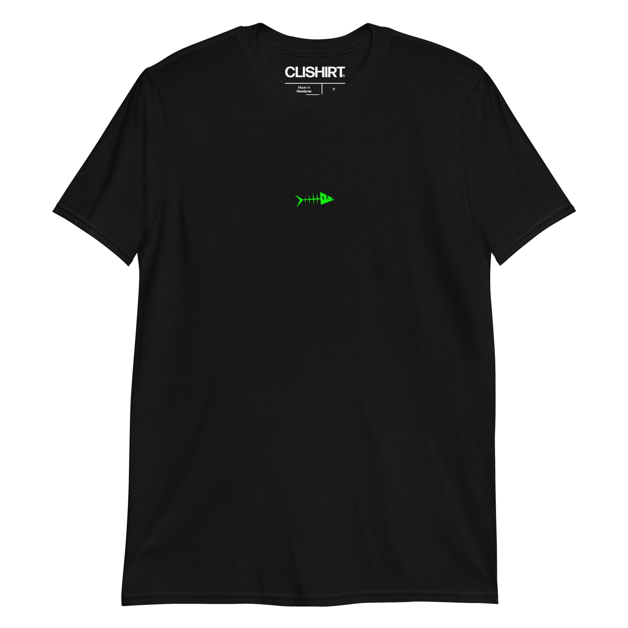 Clishirt© Green Fish Short-Sleeve Black Unisex T-Shirt