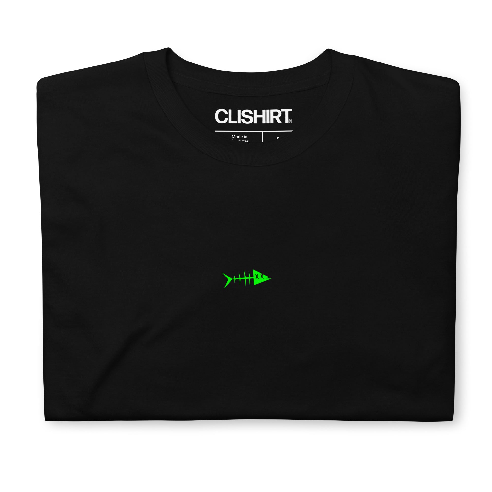 Clishirt© Green Fish Short-Sleeve Black Unisex T-Shirt