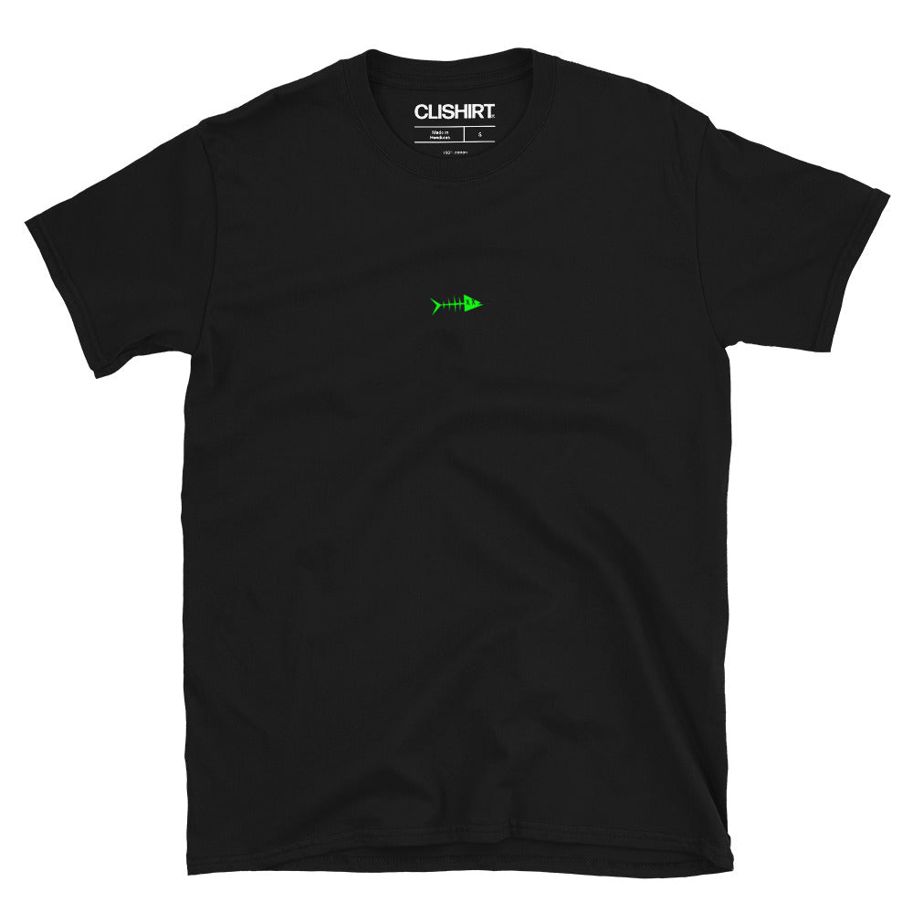 Clishirt© Green Fish Short-Sleeve Black Unisex T-Shirt