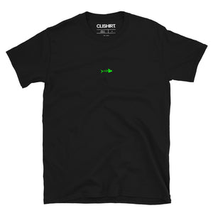 Clishirt© Green Fish Short-Sleeve Black Unisex T-Shirt