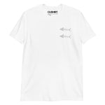 Clishirt© Embroidered White Fish Short-Sleeve Unisex t-Shirt