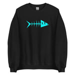 Clishirt© Cyan Fish Unisex Black Sweatshirt