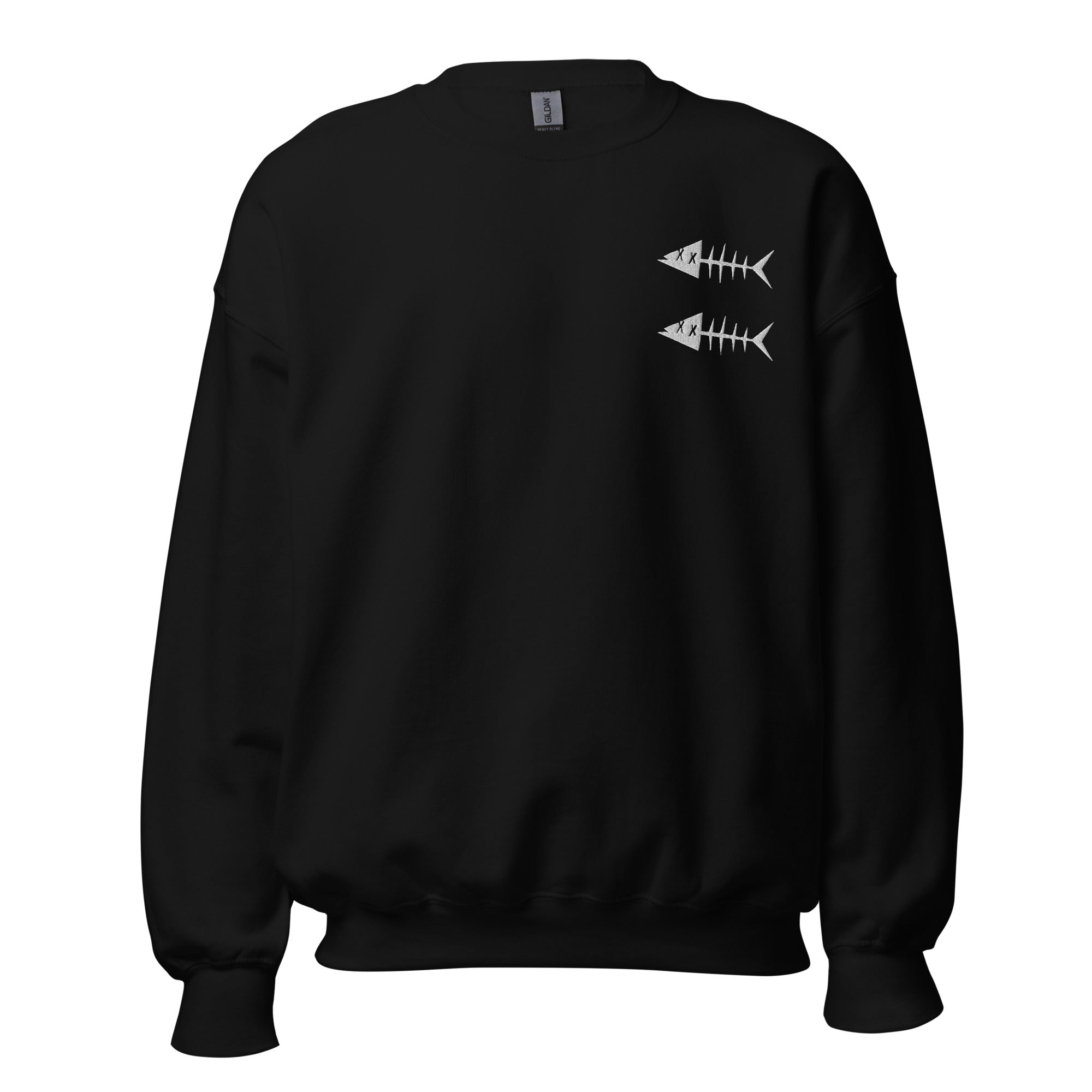 Clishirt© Embroidered White Fish Unisex Sweatshirt