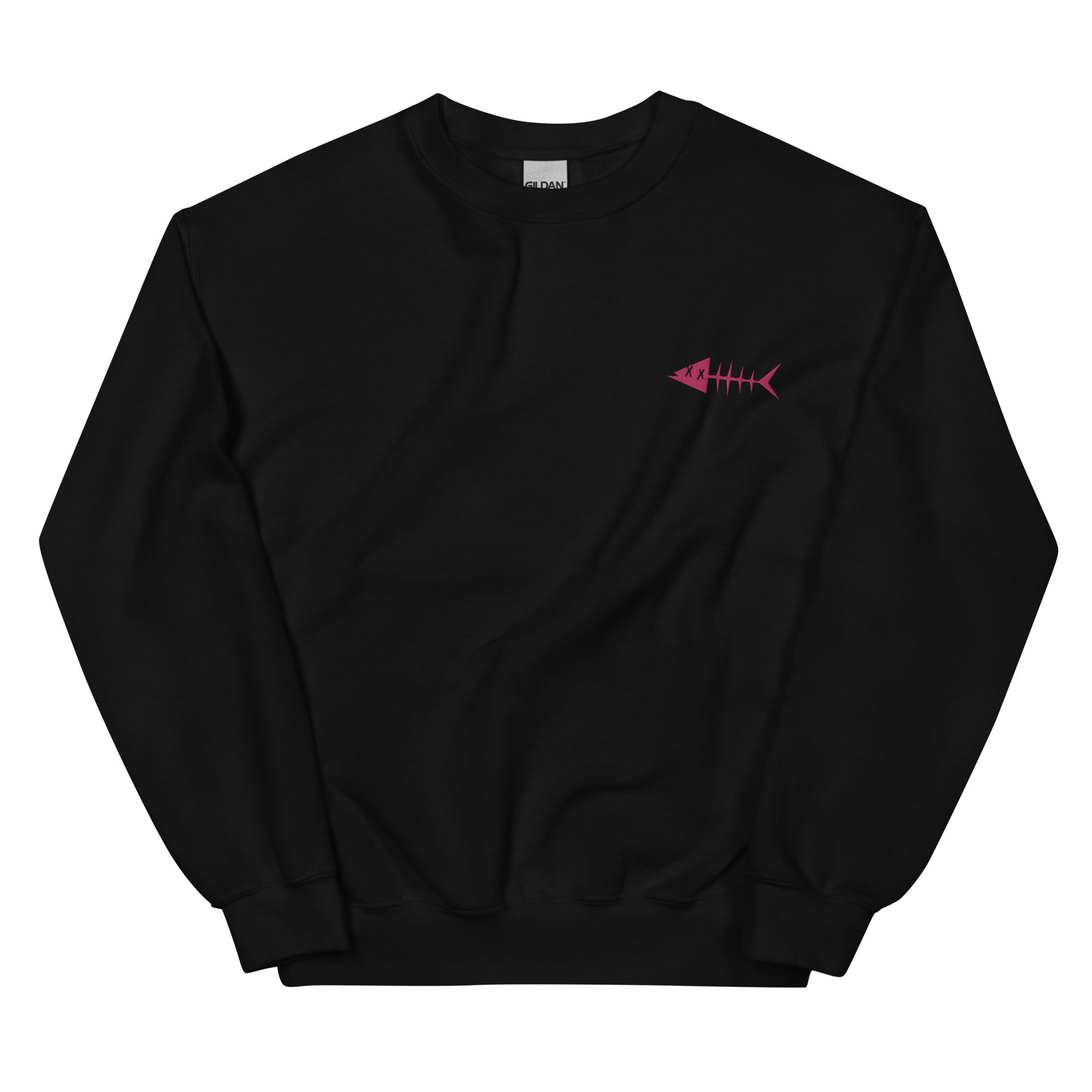 Clishirt© Embroidered Magenta Fish Unisex Sweatshirt