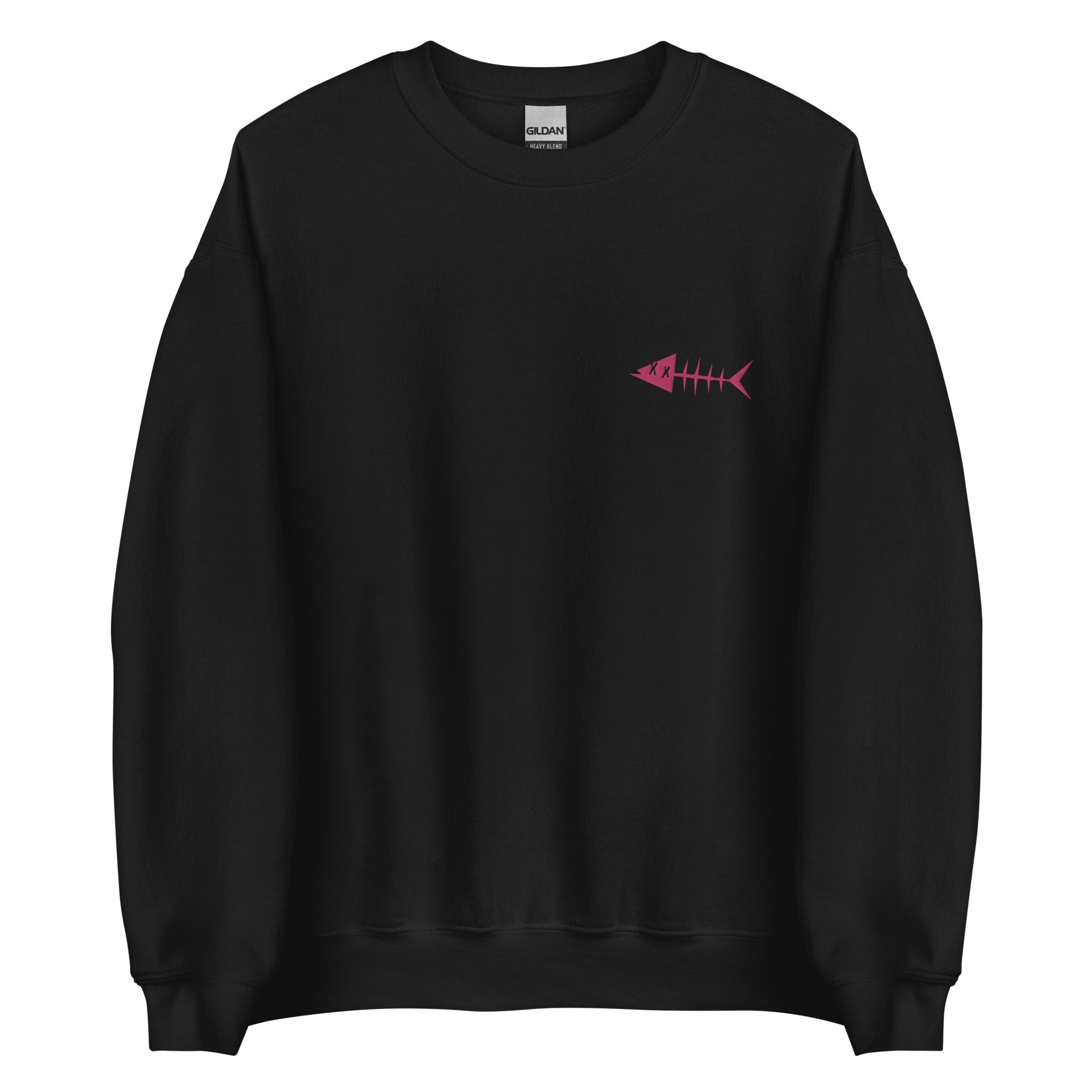 Clishirt© Embroidered Magenta Fish Unisex Sweatshirt