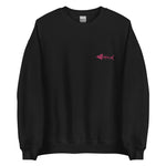 Clishirt© Embroidered Magenta Fish Unisex Sweatshirt