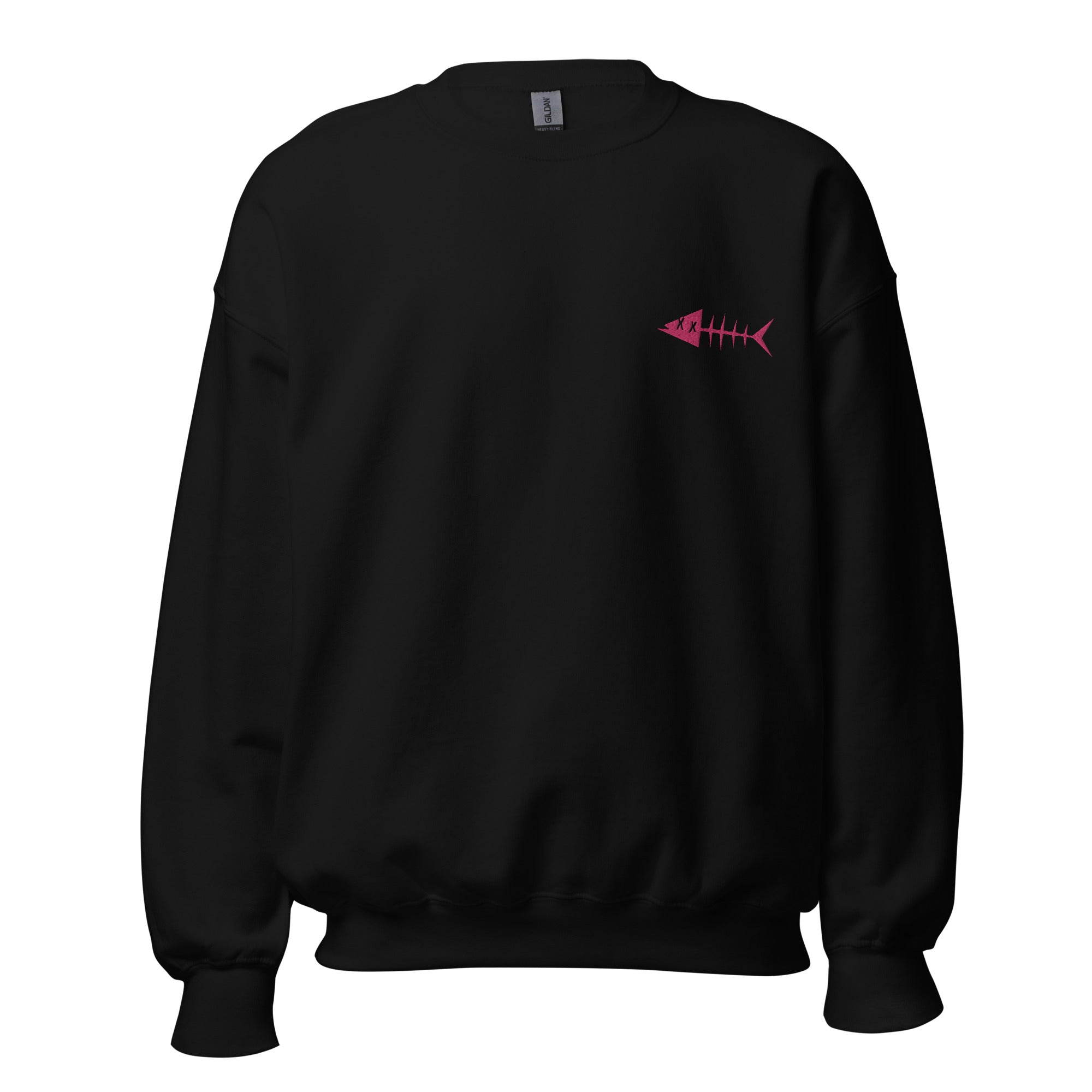 Clishirt© Embroidered Magenta Fish Unisex Sweatshirt