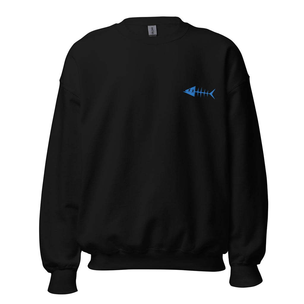 Clishirt© Embroidered Blue Fish Unisex Sweatshirt