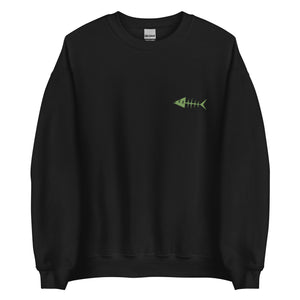 Clishirt© Embroidered Green Fish Unisex Sweatshirt
