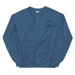 Clishirt© Embroidered Indigo Fish Unisex Sweatshirt