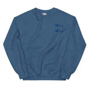 Clishirt© Embroidered Indigo Fish Unisex Sweatshirt