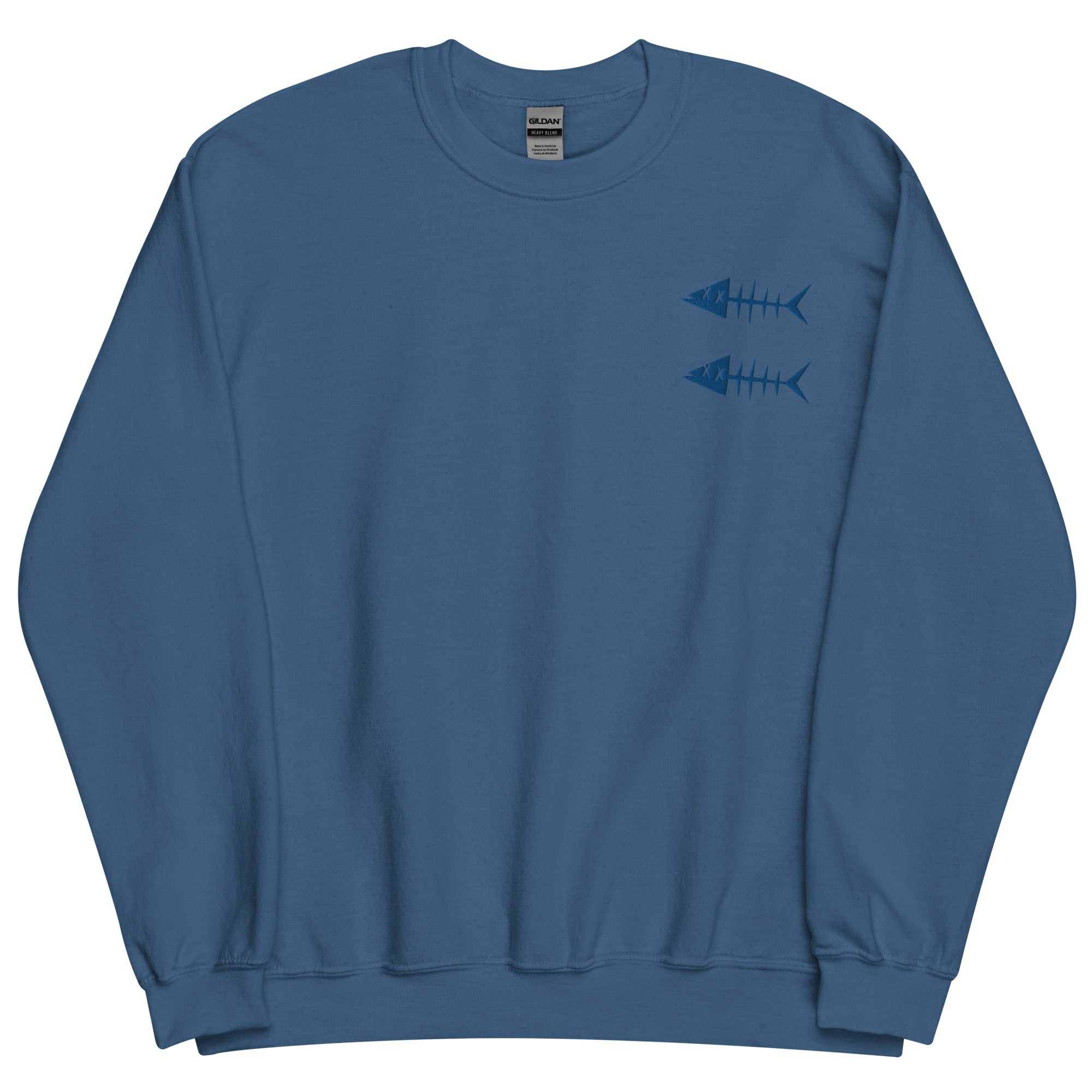 Clishirt© Embroidered Indigo Fish Unisex Sweatshirt