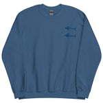 Clishirt© Embroidered Indigo Fish Unisex Sweatshirt