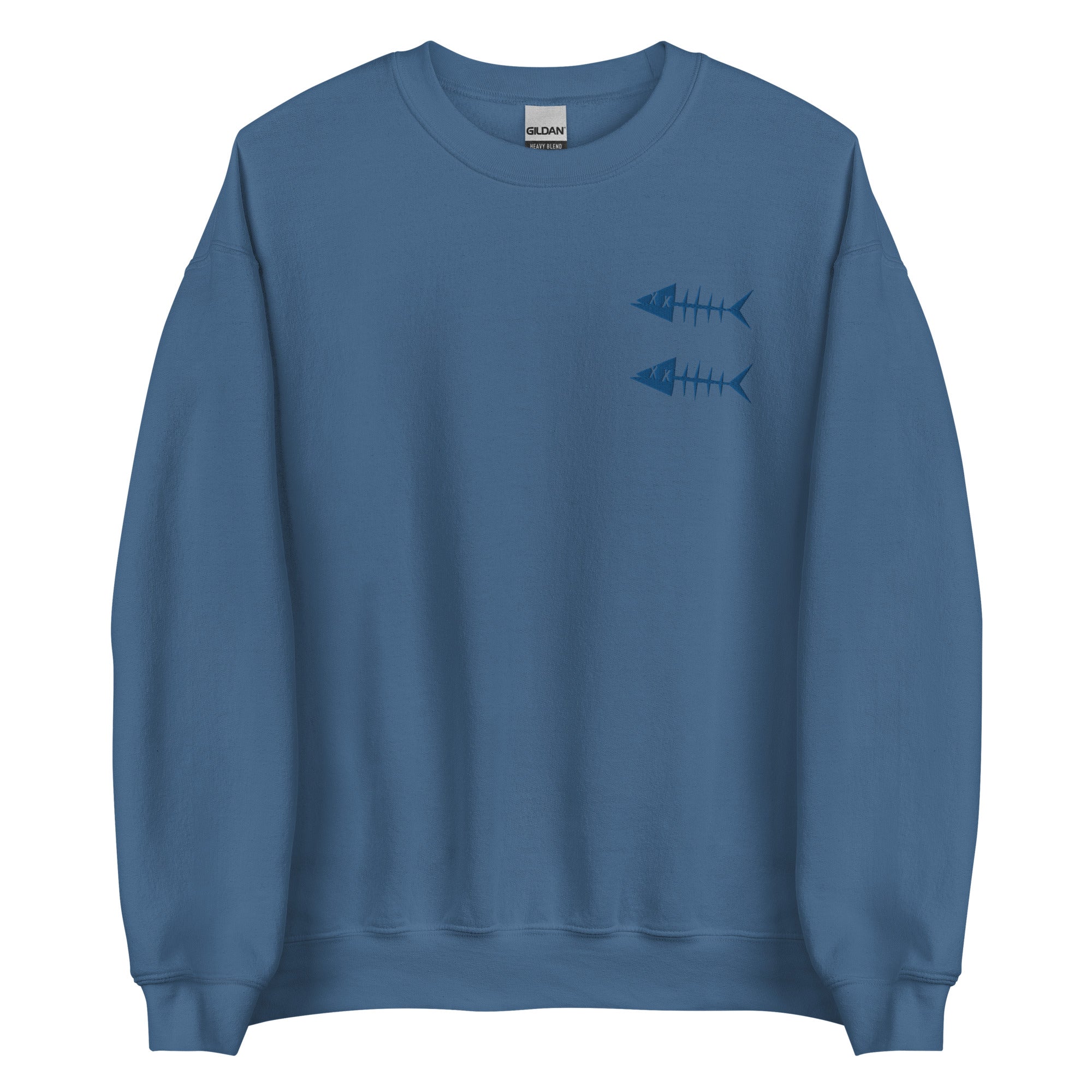 Clishirt© Embroidered Indigo Fish Unisex Sweatshirt