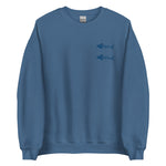 Clishirt© Embroidered Indigo Fish Unisex Sweatshirt