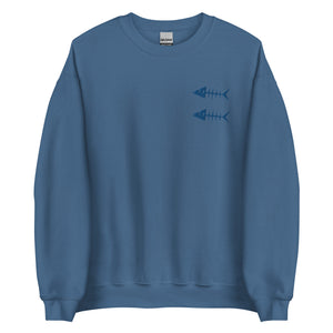 Clishirt© Embroidered Indigo Fish Unisex Sweatshirt