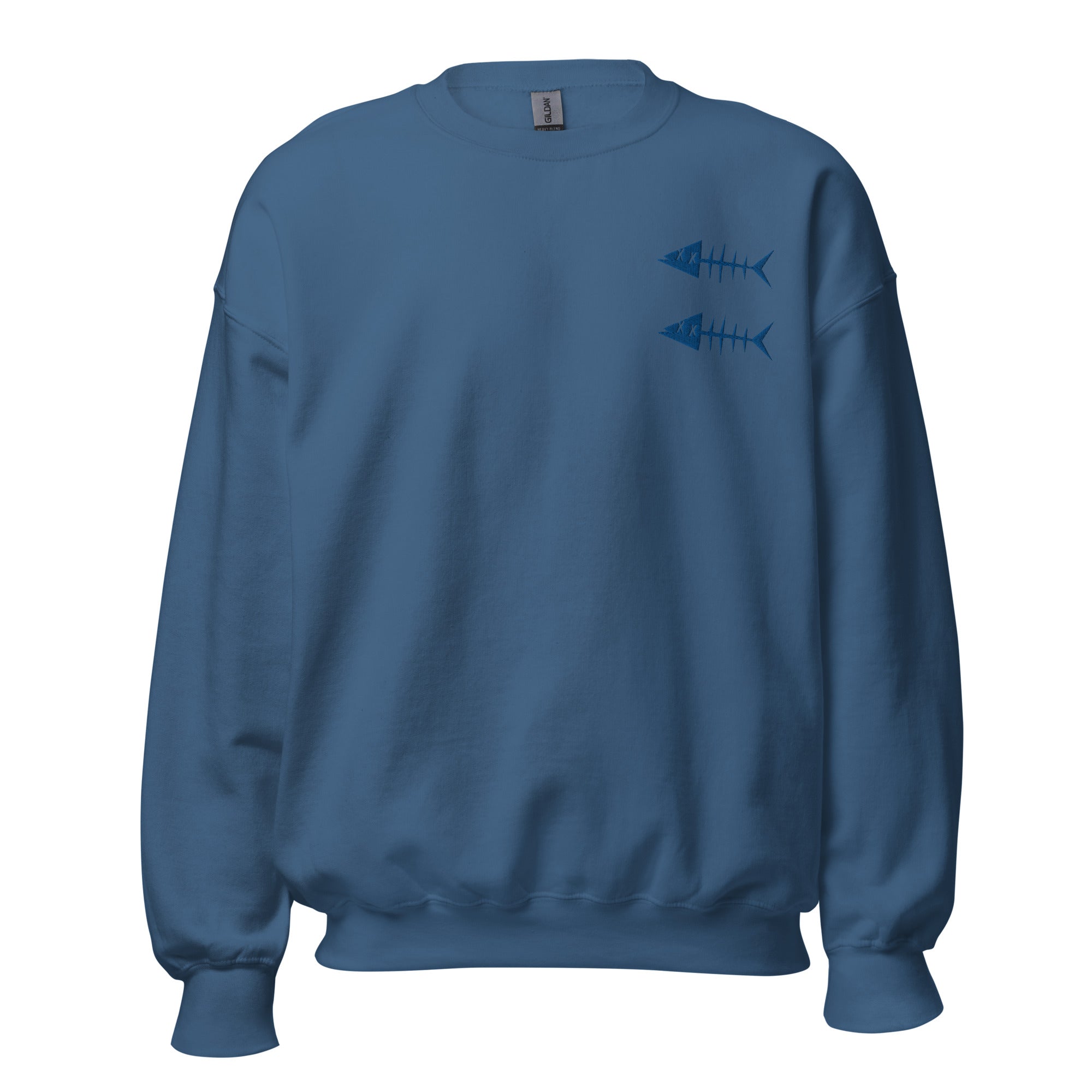 Clishirt© Embroidered Indigo Fish Unisex Sweatshirt