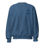 Clishirt© Embroidered Indigo Fish Unisex Sweatshirt