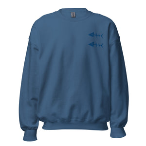 Clishirt© Embroidered Indigo Fish Unisex Sweatshirt