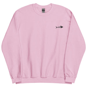 Clishirt© Embroidered Black Fish Unisex Sweatshirt