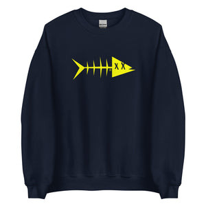 Clishirt© Yellow Fish Navy Unisex Sweatshirt