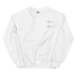 Clishirt© Embroidered White Fish Unisex Sweatshirt