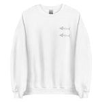 Clishirt© Embroidered White Fish Unisex Sweatshirt