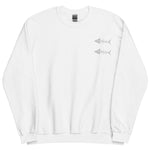 Clishirt© Embroidered White Fish Unisex Sweatshirt