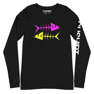 Clishirt© Magenta Fish Yellow Fish Unisex Long Sleeve Tee