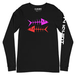 Clishirt© Magenta Fish Red Fish Black Unisex Long Sleeve Tee