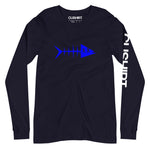 Clishirt© Blue Fish Unisex Navy Long Sleeve Tee