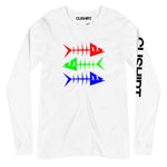 Clishirt© Red Green Blue Fish Unisex Long Sleeve Tee