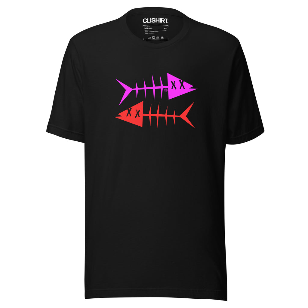 Clishirt© Magenta Fish Red Fish Black Unisex t-shirt