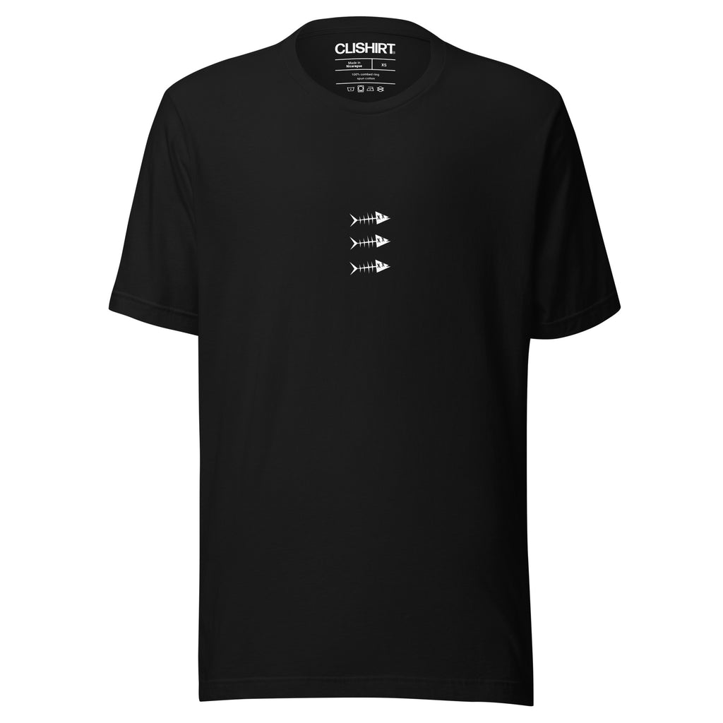 Clishirt© White Fish Unisex Black t-shirt