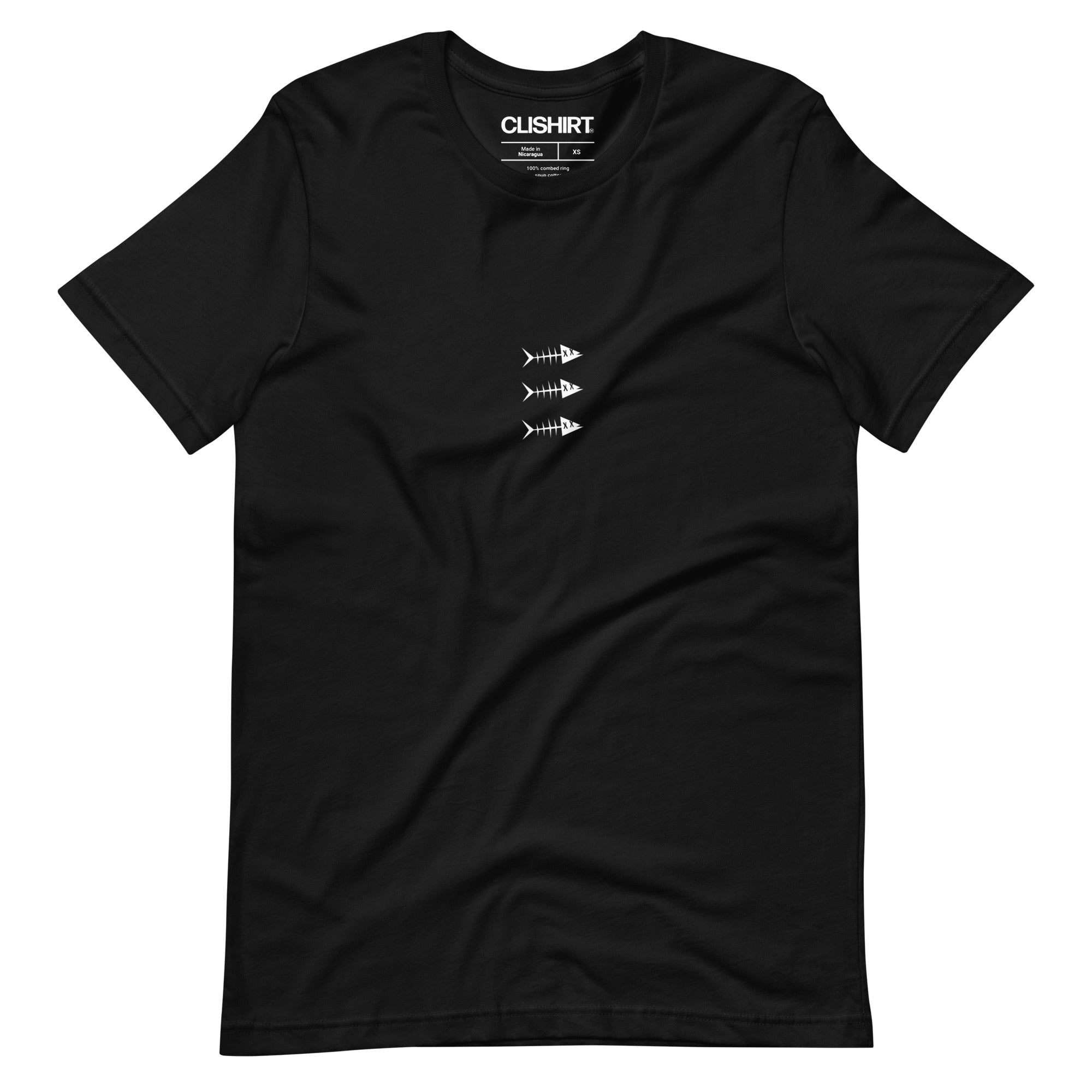 Clishirt© White Fish Unisex Black t-shirt