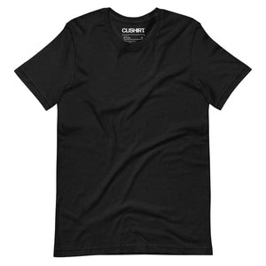 Clishirt© Embroidered Black Fish on Black Unisex Heather t-shirt