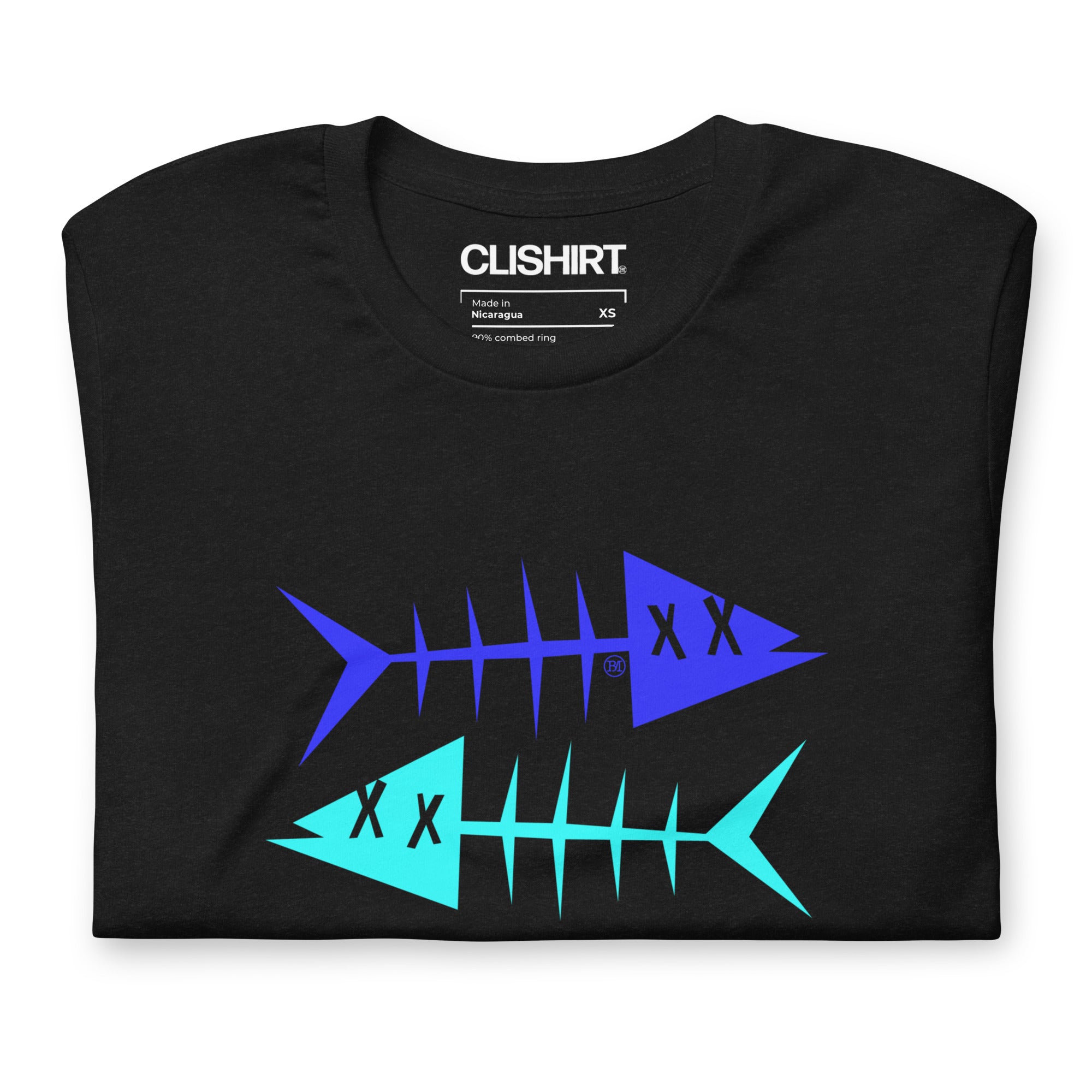 Clishirt© Blue Fish Cyan Fish Unisex t-shirt