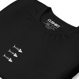 Clishirt© White Fish Unisex Black t-shirt