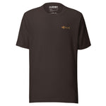 Clishirt© Embroidered Old Gold Fish Brown Unisex t-shirt