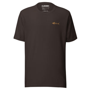 Clishirt© Embroidered Old Gold Fish Brown Unisex t-shirt