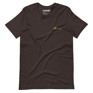 Clishirt© Embroidered Old Gold Fish Brown Unisex t-shirt