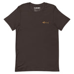 Clishirt© Embroidered Old Gold Fish Brown Unisex t-shirt
