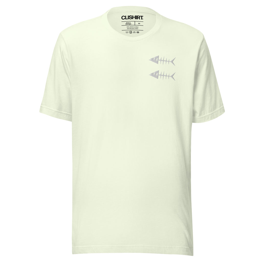 Clishirt© White Fish Embroidered Unisex t-shirt