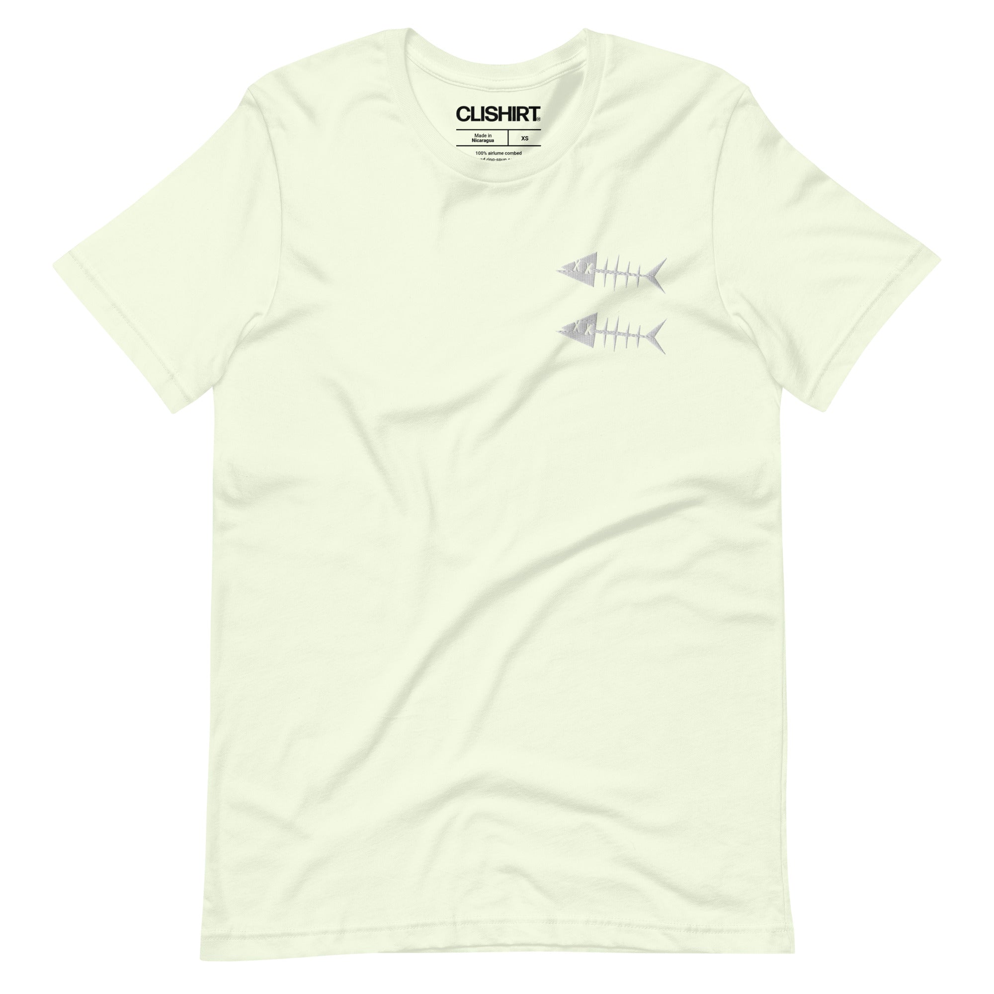 Clishirt© White Fish Embroidered Unisex t-shirt