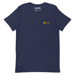 Clishirt© Embroidered Yellow Fish Navy Unisex t-shirt