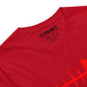 Clishirt© Red Fish Unisex on Red t-shirt